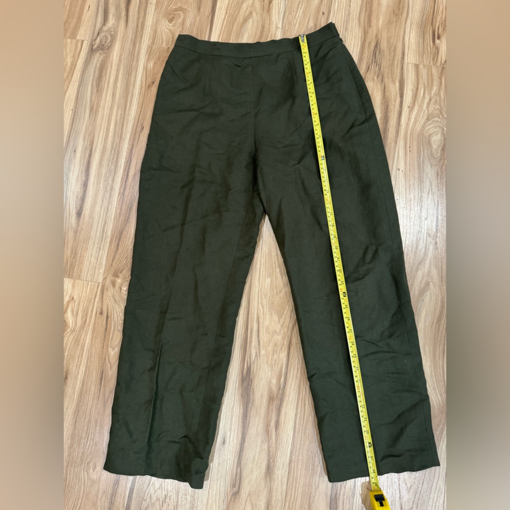 Kasper Olive Linen Blend Trousers
